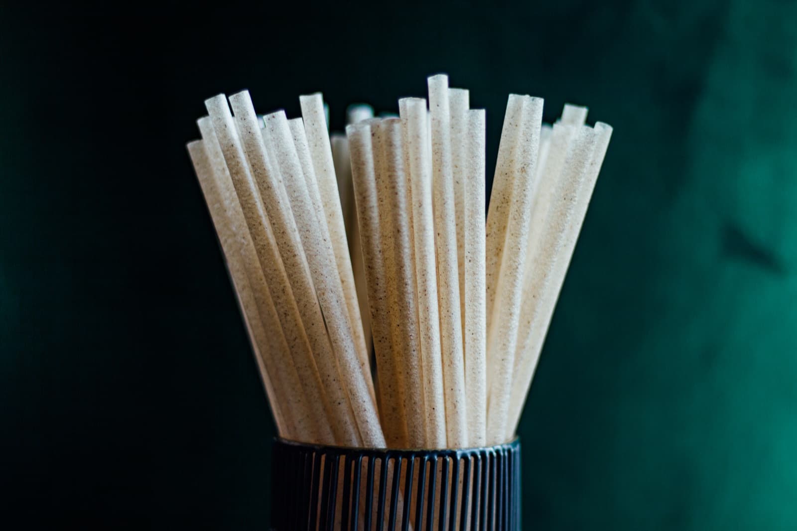 beige 8 x 210 mm unwrapped compostable sugarcane smoothie straw